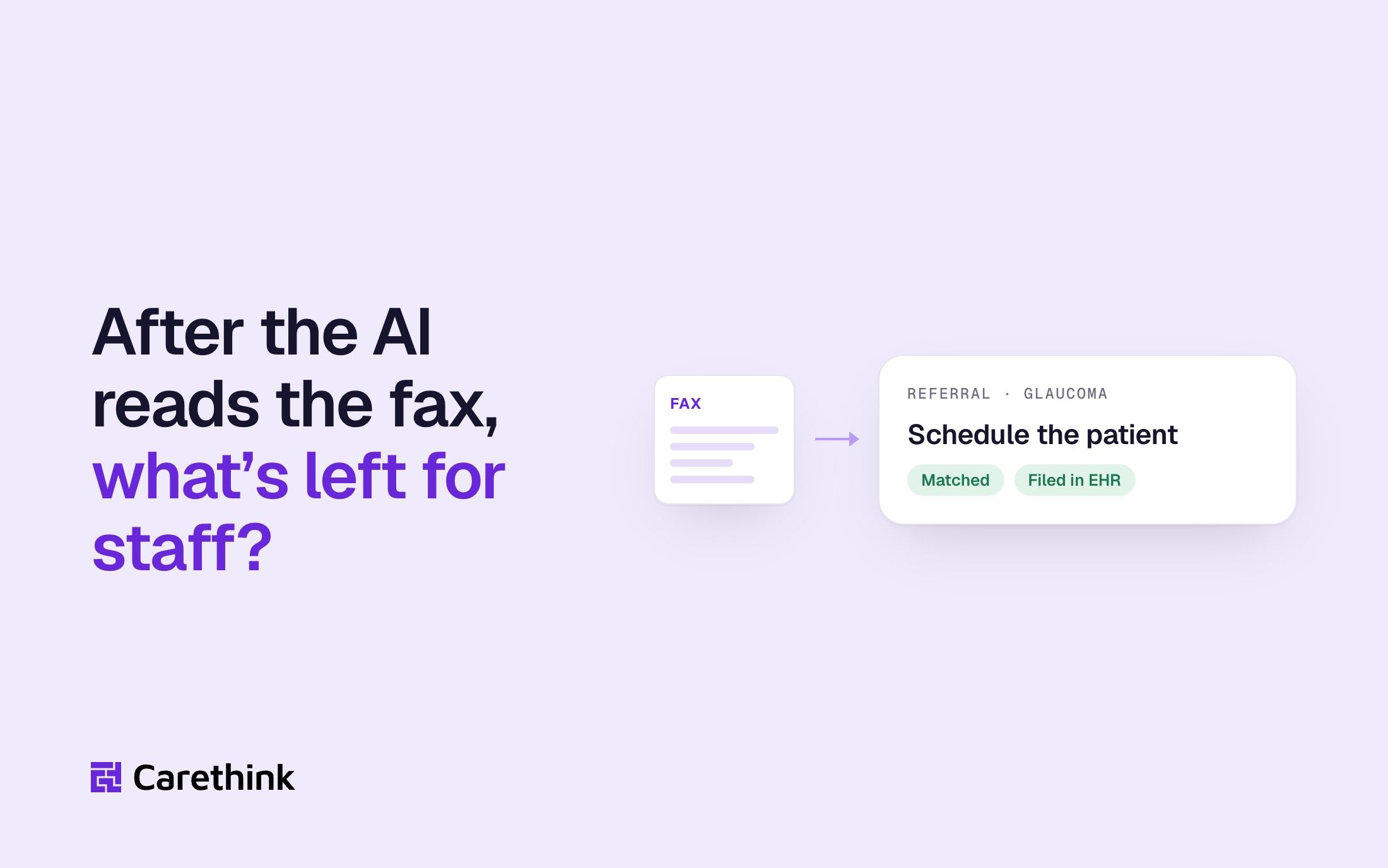 Graphic: a faxed referral becomes a single task for staff: schedule the patient